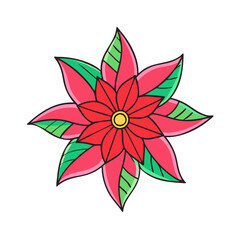 poinsettia flower icon, poinsettia flower vector illustration-simple illustration of poinsettia flower, perfect for poinsettia flower logos and icons