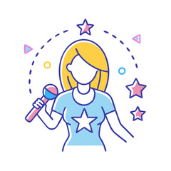 pop star icon, pop star vector illustration-simple illustration of pop star, perfect for pop star logos and icons