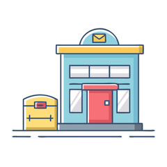 post office icon, post office vector illustration-simple illustration of post office, perfect for post office logos and icons