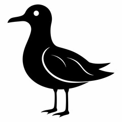 Flying Seagull Black Vector