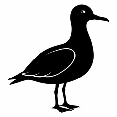 Flying Seagull Black Vector