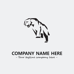 Phanter illustration black and white for logo company vector image
