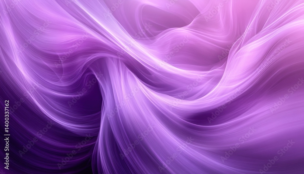 Aufkleber Soft flowing abstract patterns in shades of pink and purple create a serene and calming atmosphere in a digital design background