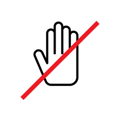 Do not touch icon. linear simple icon. 