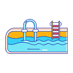 public pool icon, public pool vector illustration-simple illustration of public pool, perfect for public pool logos and icons