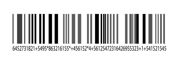 Black barcode, tag for products, bar code icon isolated on white background,	