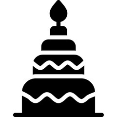 New Year Cake Glyph Icon