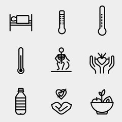 Obraz premium Minimalist Wellness Graphics: Health, Body, Heart, Healing, Nourishment