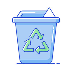 recycling bin icon, recycling bin vector illustration-simple illustration of recycling bin, perfect for recycling bin logos and icons