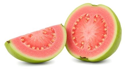 Juicy Pink Guava Slices: A Vibrant Still Life of Tropical Delight AI Generated
