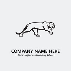 Phanter illustration black and white for logo company vector image
