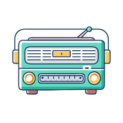 retro car radio icon, retro car radio vector illustration-simple illustration of retro car radio, perfect for retro car radio logos and icons