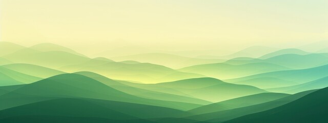 Obraz premium Green and yellow hill or mountain landscape layer illustration paint curve, wave wallpaper backgrounds.
