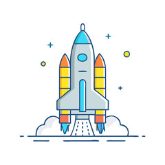 Fototapeta premium rocket booster icon, rocket booster vector illustration-simple illustration of rocket booster, perfect for rocket booster logos and icons
