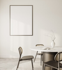 Modern Minimalist Dining Room with Round Table and Chairs