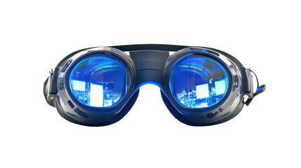A pair of virtual reality glasses isolated on a clean white background, emphasizing their cutting-edge technology with sharp focus and no distractions.