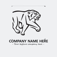 Phanter illustration black and white for logo company vector image
