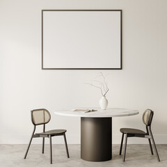 Elegant Dining Room with Modern Furniture and Art