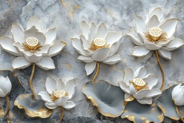 Elegant lotus flower design on textured background