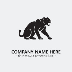 Phanter illustration black and white for logo company vector image
