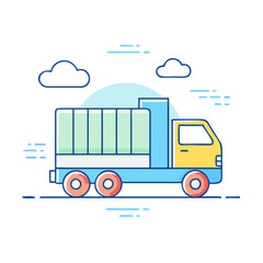 shipping truck icon, shipping truck vector illustration-simple illustration of shipping truck, perfect for shipping truck logos and icons
