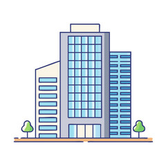 Obraz premium skyscraper icon, skyscraper vector illustration-simple illustration of skyscraper, perfect for skyscraper logos and icons