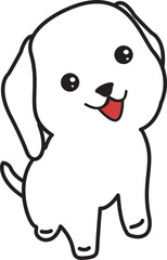 an illustration of a dog 강아지 일러스트