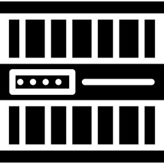 Prison Gate Lock Glyph Icon