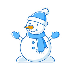 snowman icon, snowman vector illustration-simple illustration of snowman, perfect for snowman logos and icons