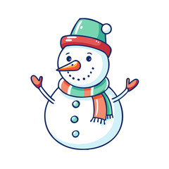 snowman icon, snowman vector illustration-simple illustration of snowman, perfect for snowman logos and icons