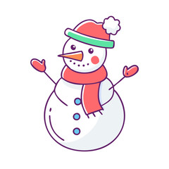 snowman icon, snowman vector illustration-simple illustration of snowman, perfect for snowman logos and icons