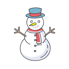 snowman icon, snowman vector illustration-simple illustration of snowman, perfect for snowman logos and icons