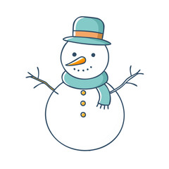 snowman icon, snowman vector illustration-simple illustration of snowman, perfect for snowman logos and icons