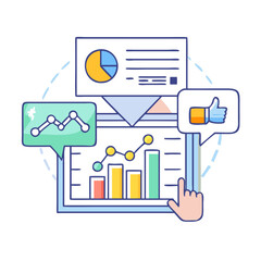 Fototapeta premium social media analytics icon, social media analytics vector illustration-simple illustration of social media analytics, perfect for social media analytics logos and icons