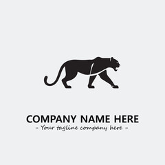 Phanter illustration black and white for logo company vector image
