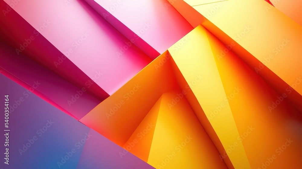 Aufkleber Colorful geometric paper textures in bold yellow and red tones create an energizing visual composition suitable for various design applications