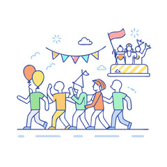 street parade icon, street parade vector illustration-simple illustration of street parade, perfect for street parade logos and icons