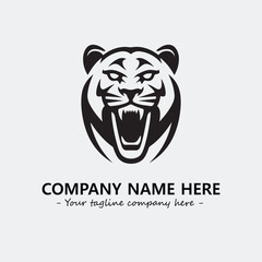 Phanter illustration black and white for logo company vector image
