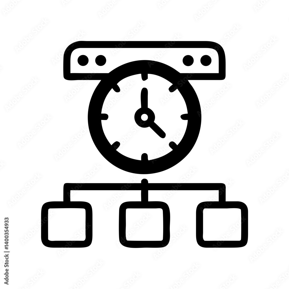 Aufkleber clock interface icon representing time management and scheduling