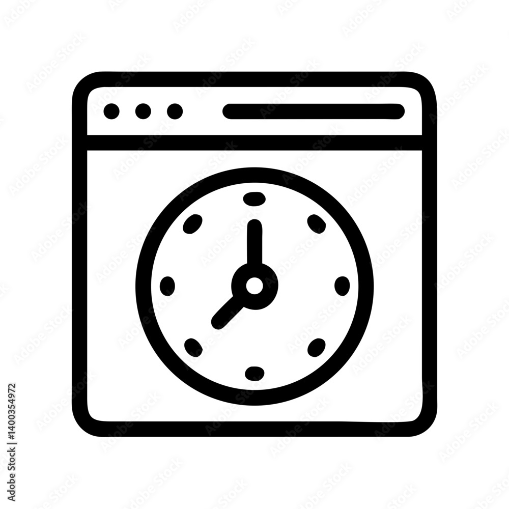 Fototapete clock interface icon representing time management and scheduling