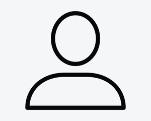 Social Media Account Member Login Outline Human Shape Person Avatar ID Admin Log In People Man Portrait Identity Black White Thin Vector Icon Sign Symbol