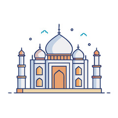 taj mahal icon, taj mahal vector illustration-simple illustration of taj mahal, perfect for taj mahal logos and icons
