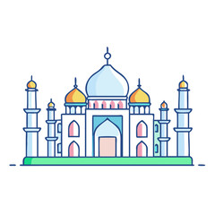 taj mahal icon, taj mahal vector illustration-simple illustration of taj mahal, perfect for taj mahal logos and icons