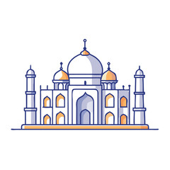 taj mahal icon, taj mahal vector illustration-simple illustration of taj mahal, perfect for taj mahal logos and icons