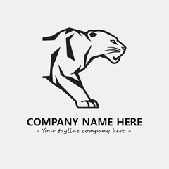 Phanter illustration black and white for logo company vector image
