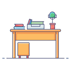 teacher s desk icon, teacher s desk vector illustration-simple illustration of teacher s desk, perfect for teacher s desk logos and icons