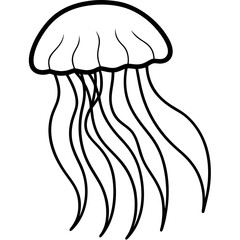 Graceful Jellyfish Line Drawing