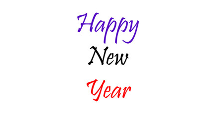 Fototapeta premium Happy new year text design for inspirational and motivational quotes, typography, modern and stylish motivational quotes typography slogan.