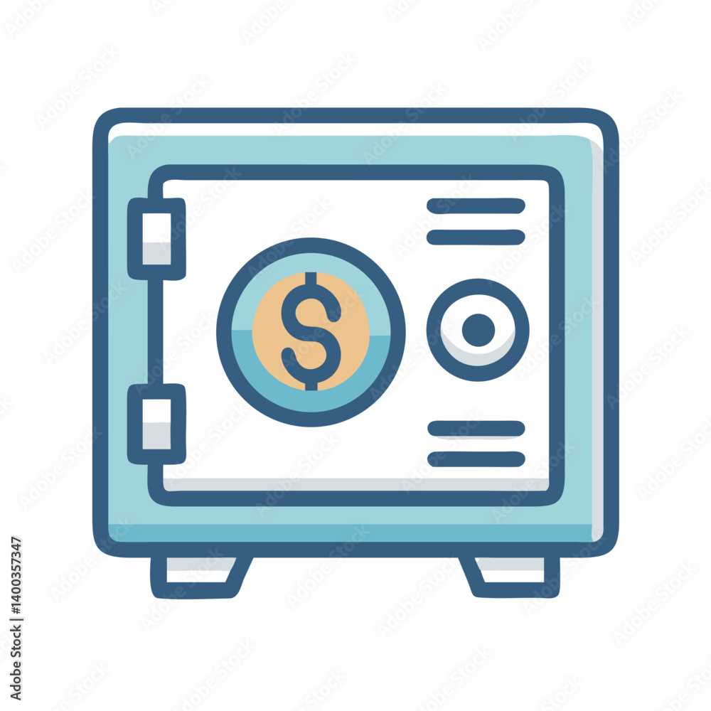 Poster secure safe vault icon representing money and document protection