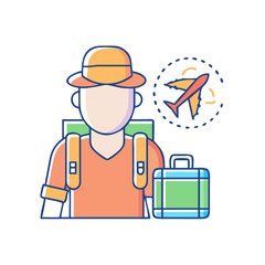traveler icon, traveler vector illustration-simple illustration of traveler, perfect for traveler logos and icons